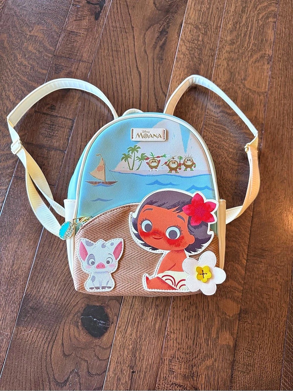 Disney Moana Mini Backpack in Blue & Brown - Like New